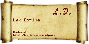 Lax Dorina névjegykártya
